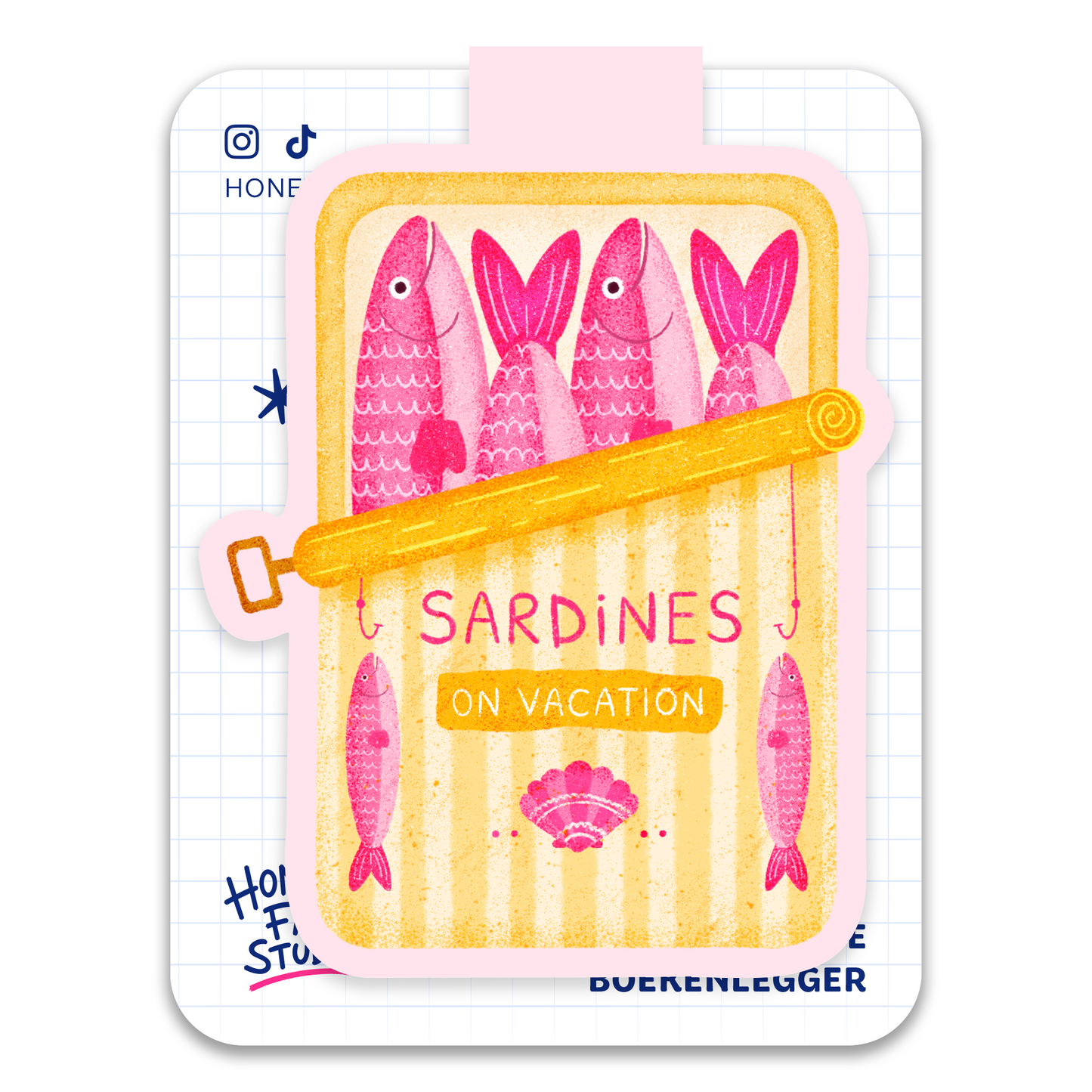 Sardines on vacation magnetische boekenlegger