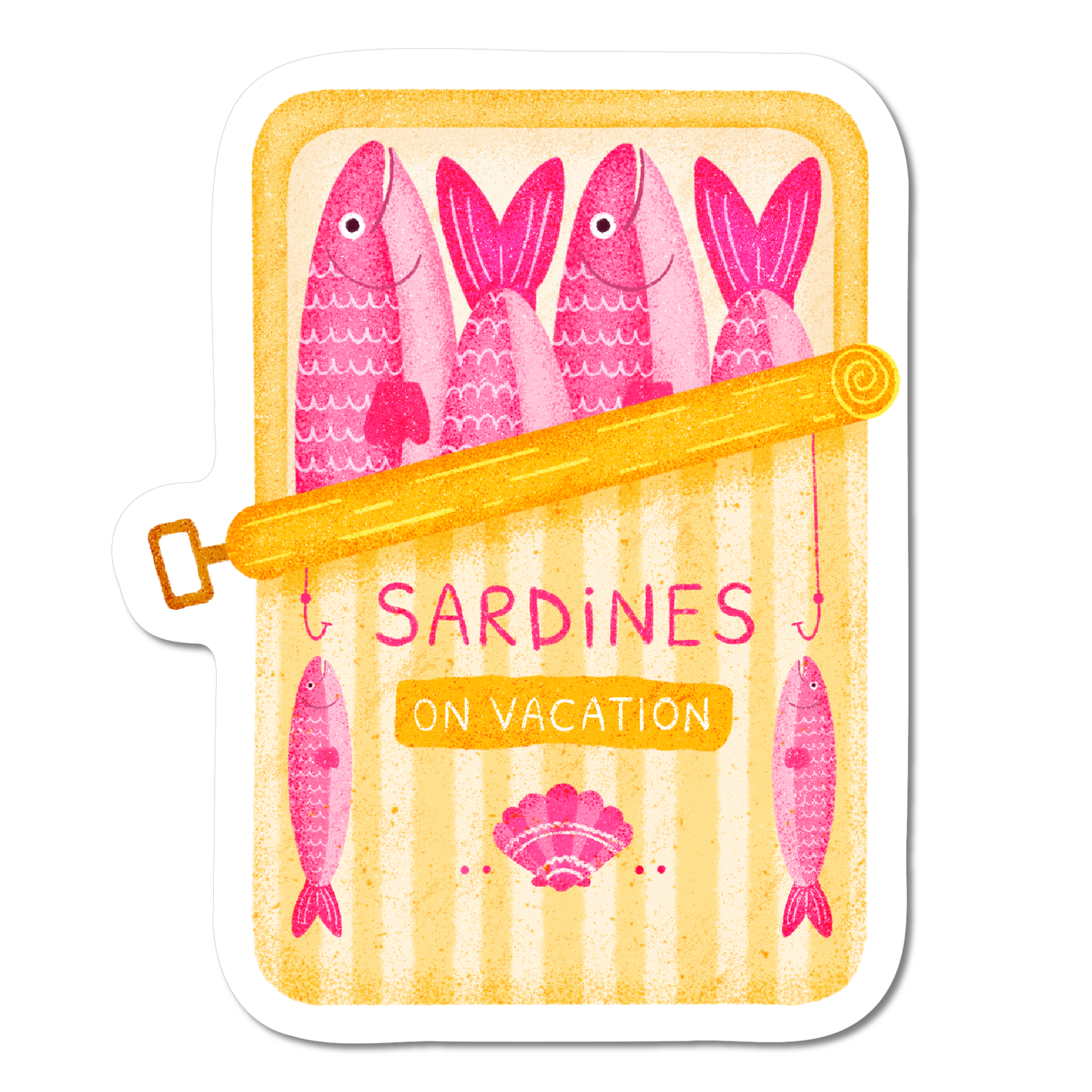Sardines on vacation vinyl sticker