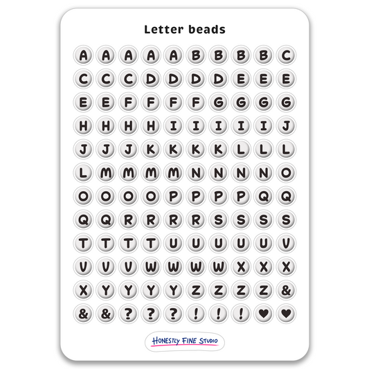 Letter beads A5 stickervel