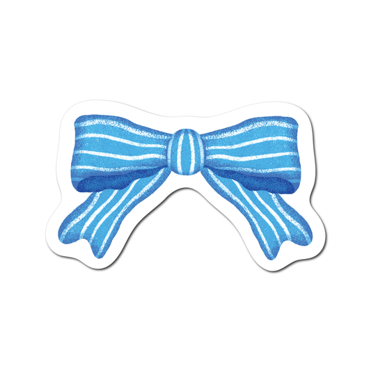 Blauwe strik vinyl sticker