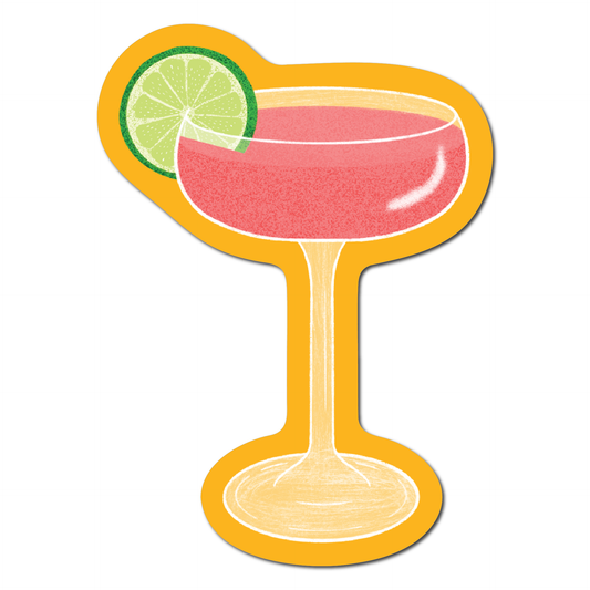Pink cocktail vinyl sticker